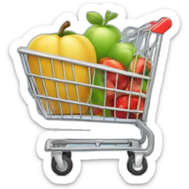 A truck with a shopping cart sticker