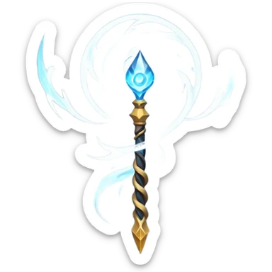 storm wind elemental staff object icon, powerful magic staff, vortex wind swirl, glowing runes, strong air trail effects, epic fantasy design, 3D cartoon, mobile game icon style, centered, clean background, no text, no watermark
 sticker