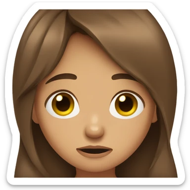 Brown hair girl crying so much  sticker