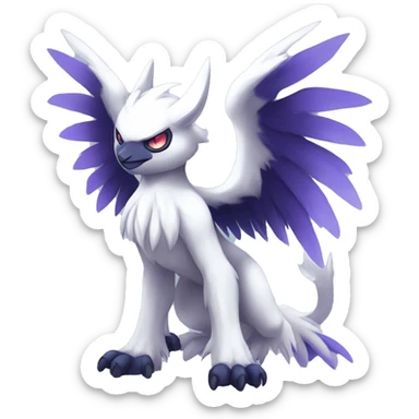  cool edgy colorful angelic ethereal Absol-Noibat-Fakemon full body sticker
