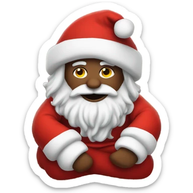Satan dressed as Santa laying on a shelf  sticker