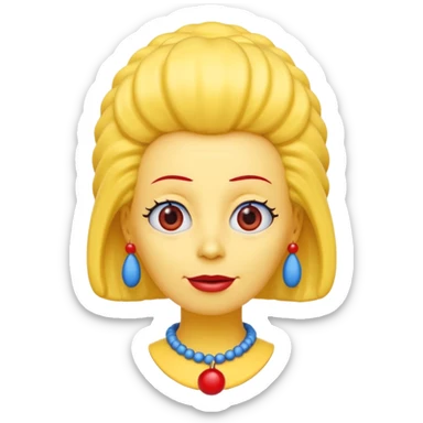 3D emoji head-only, smooth plastic, soft studio light, big round eyes, bold outline, centered, transparent bg,
Marge Simpson, yellow skin, tall cylindrical blue beehive hair, red bead necklace, overbite, no earrings, no eyelashes, no blonde hair sticker