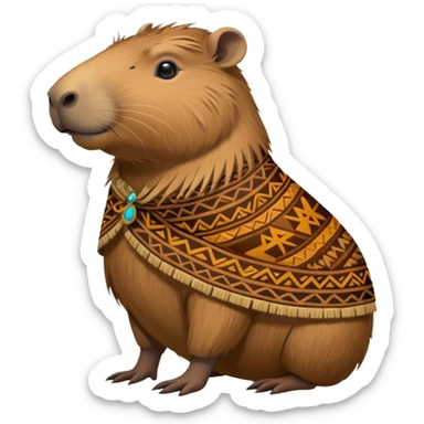 Capybara with inca cloth sticker