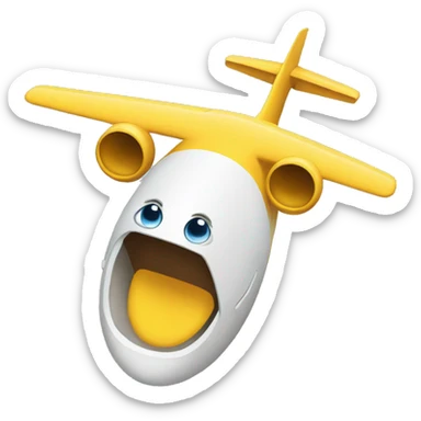 shocked emoji airplane sticker