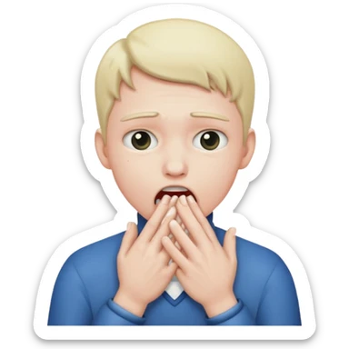 Person choking themselves with hands sticker