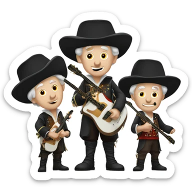 Three musketeer white seniors rock band sticker