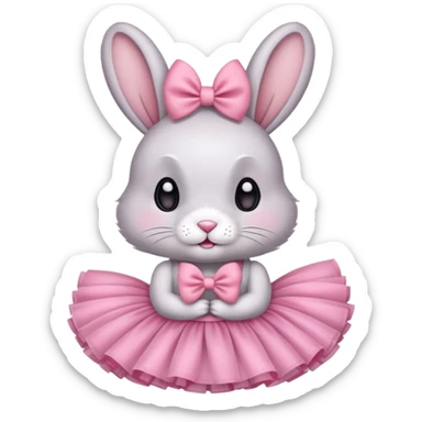 Conejo con tutu y moño rosa sticker