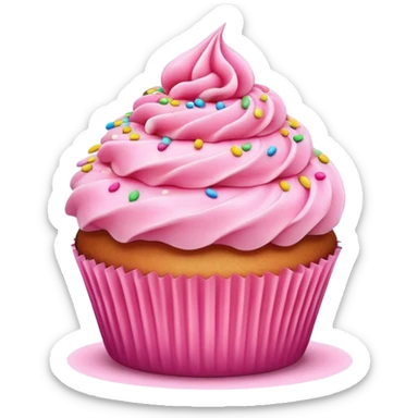 Cupcake with pink icing sticker