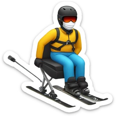 Handicap with mask ski  sticker