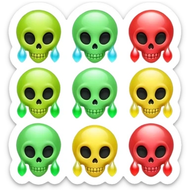 alien emoji ghost emoji skull emoji wet rose emoji laughing emoji sticker
