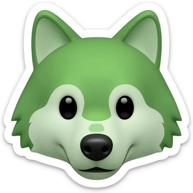 maake a green wolf head emojis sticker