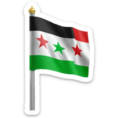 Syrian flag but instead of the colour red put green and instead of two stars three stars sticker