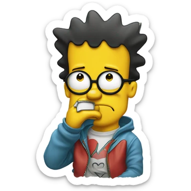 Bart Simpson qui fait un coeur avec ses doigts sticker
