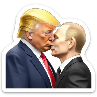trump-and-putin-kissing,-lgbtq+ friendly, positivity, inclusiveness sticker