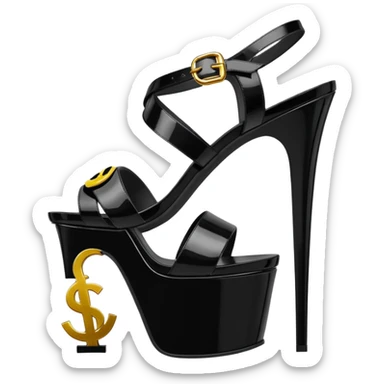 Ysl heel sandal TRIBUTE PLATFORM SANDAL black PATENT LEATHER emoji sticker