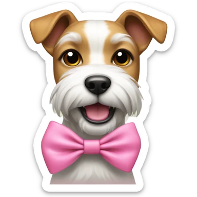 Japanese Terrier with a pink bow sticker