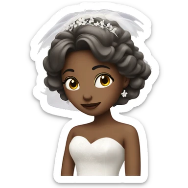 Bridal dreamy girl with closed eyes sticker