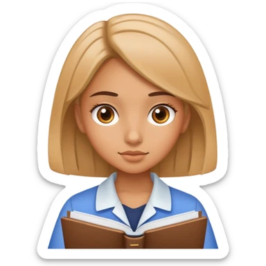 Smart girl studying sticker