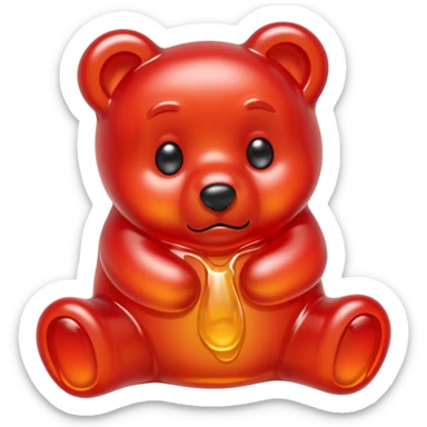 Sad Gummy bear melting into ground sticker
