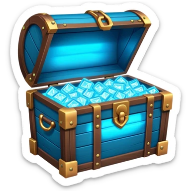 treasure chest glowing neon blue sticker