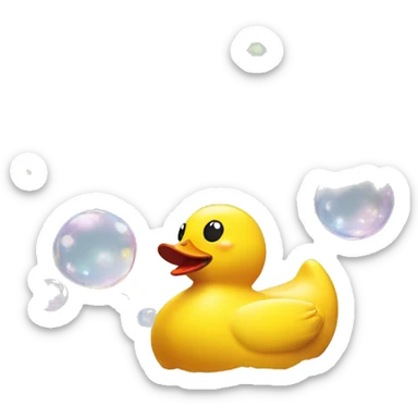 rubber ducky with soap bubbles sticker