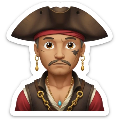 Belted pirate man with earring
 sticker