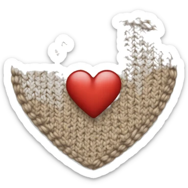 Knitted beige heart sticker