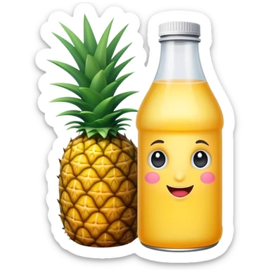 Pineapple juice bottle sticker