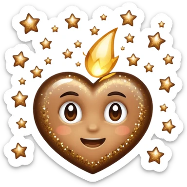 glitter cheap brown sticker