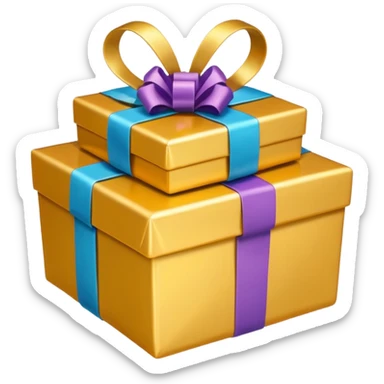 Golden heart with gifts sticker