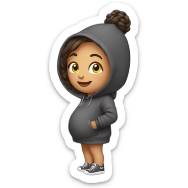 hoodie sweatshirt pregnant woman side view sticker
