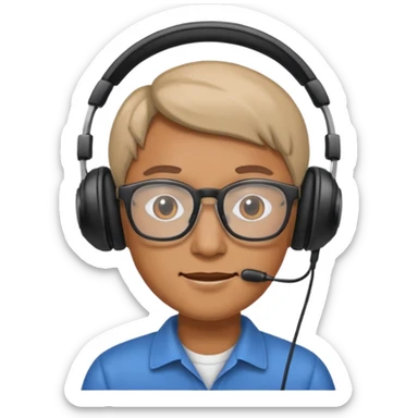 headphone wearing and glassess sticker