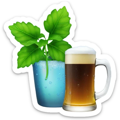 potted plant + beer sticker