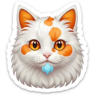 gato blanco con manchas naranjas aesthetic sticker