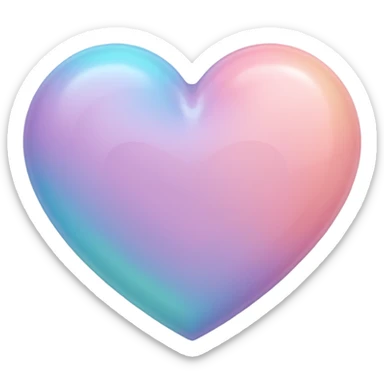 Anime style pastel colored heart  sticker