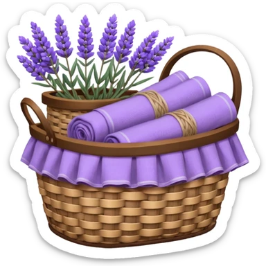 Basket of linens and lavender  sticker