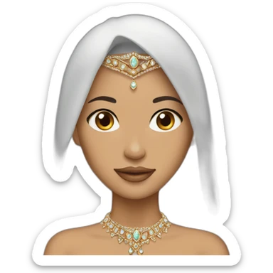 princess arab brown hair jewerlery sticker