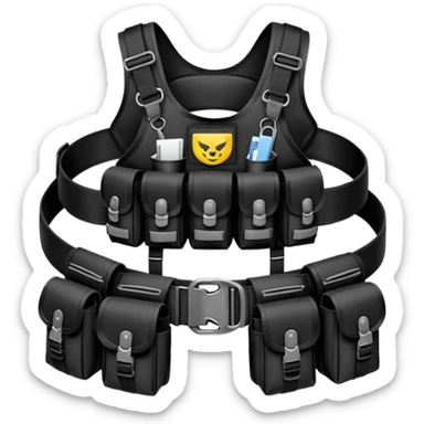 black military belt with pouches sticker