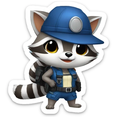 Raccoon cosplaying as Jill valentine sticker