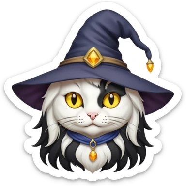 Black and white cat that is a sorcerer sticker