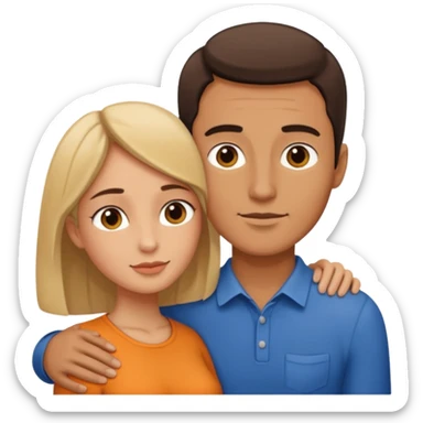 Hombre bajito abrazando a mujer Alta sticker