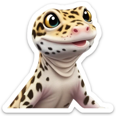 Leopard gecko blowing kiss sticker
