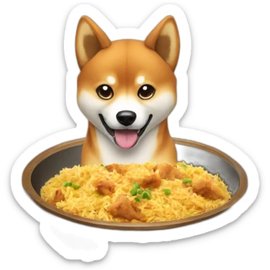 shibainu-eating-biriyani sticker