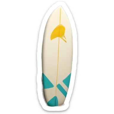 Surf boards leaning against a palm tree sticker