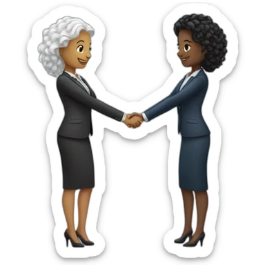 two white business women with different hair colors shaking hands sticker