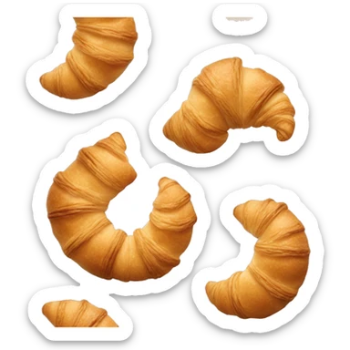 A croissant with a moon form sticker