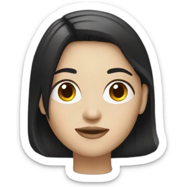 women with blac hair filling calculate sticker