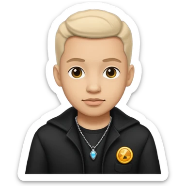 time traveler in black clothes sticker