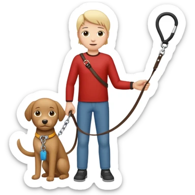 Holding someone with a leash sticker