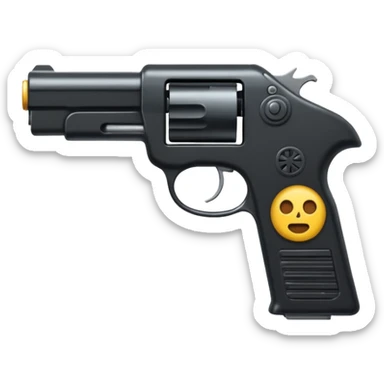  Un emoji con una nueve milímetro que sea realista con un emoji de venganza sticker